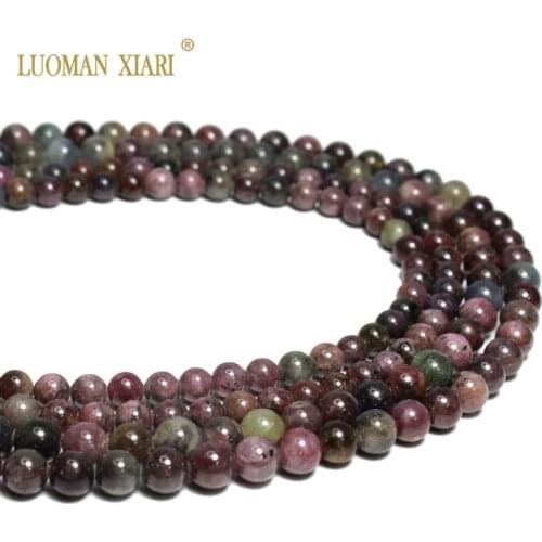 Top AAA 100% Natural Rubys Sapphires Round Gem Stone Beads For Jewelry Making DIY Bracelet Necklace 5mm 6mm Strand 15.5