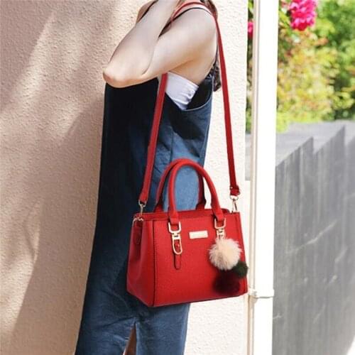 New Fashion Solid Color Handbag For Woman Quality Pu Leather Messenger Bags Shoulder Bag Fall Winter Ladies Crossbody Package