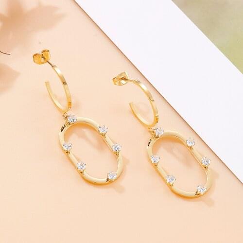 New Drop Earrings For Women Bohemian Rhinestone Wedding Earrings Tricolor Trendy Jewelry 2021