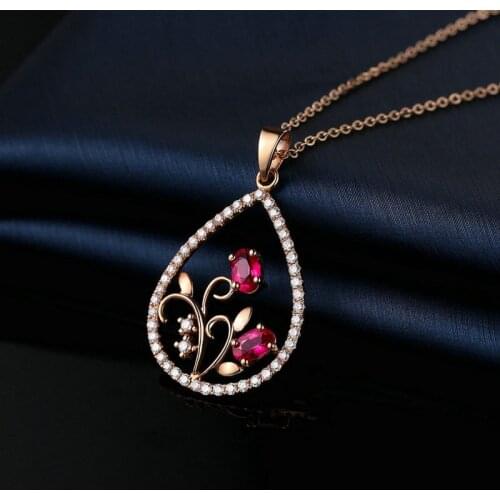 MENGYI Charms Elegant Water Drop Rose Gold Pendant & Necklace For Women Necklace Jewelry Accessories