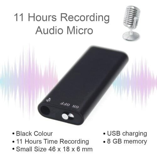 11 Hours Continuesly Recording Voice Recorder with Voice Activate VOX Function MP3 Player - Audio Micro 8GB