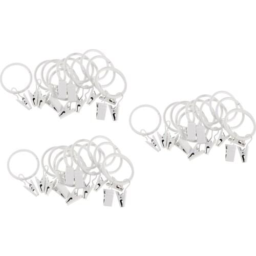 36 Pack Curtain Ring Hook with Clips Strong Metal Decorative Drapery Vintage for Home Living Room Bathroom Curtain Accessories