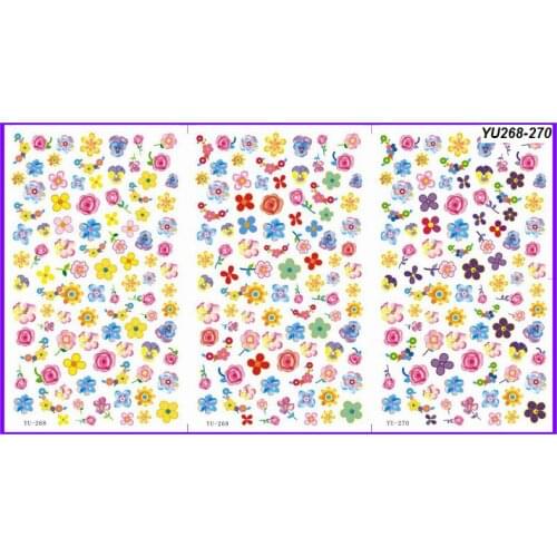 3 PACK/ LOT WATER DECAL NAIL ART NAIL STICKER FULL COVER FLOWER VINE GRASS LEAF YU268-270