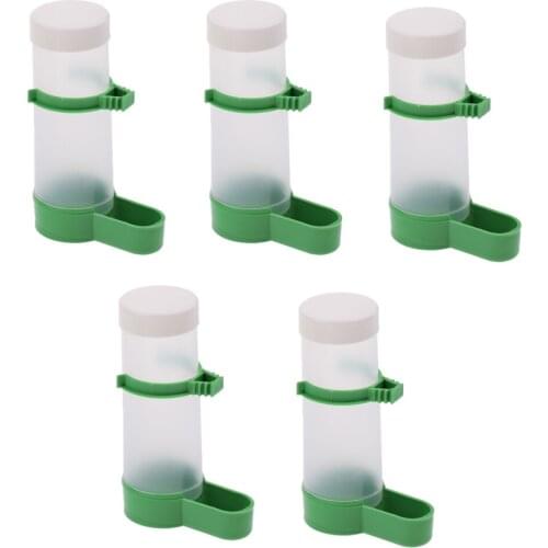 5PCS Parrots Medium and Small Bird Feeder Water Drinker Fountain with Clip