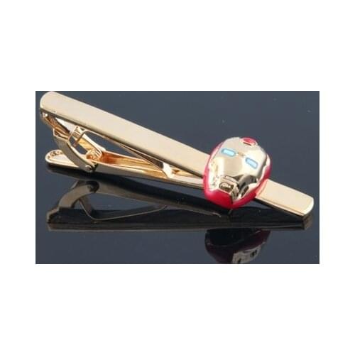Promotion! Men Cufflinks wholesale&retail top copper Red Colour Iron Man Design Tie Clips Free Shipping