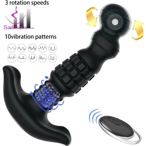 360 Degree Rotating Vibrator Unisex Anal Vibrator Prostate Massage Anal Plug Remote Control Sex Toy For Men Toys For Adults 18
