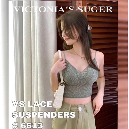 VS French lace suspenders sexy underwear without rims breathable sports beauty back big U bra anti emptied