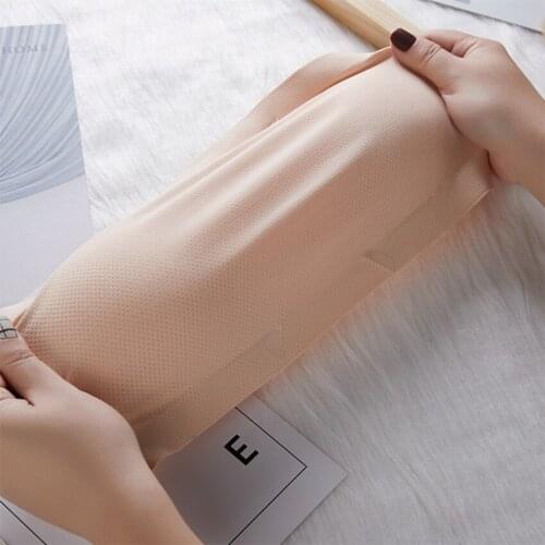 One-Piece Bra Women Sexy Lingerie Ice Silk Bandeau Bra Strapless Sexy Bras Women Wire Free Solid Color Brassiere Comfortable