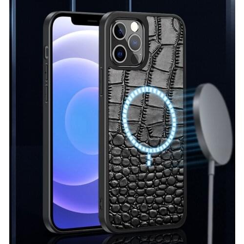 Genuine Cow Leather Phone Case For Apple iPhone 12 Pro Max 12 Mini 12Pro Max 360 Full protective Cover Magnetic Shell