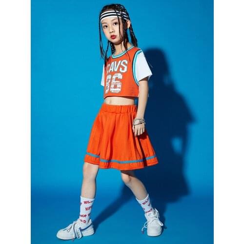 Children Cheerleaders Team Clothing Suit Jazz Dancing Performance Stage Wear Girls Hip Hop Street Dance Costumes Outfits YS1671