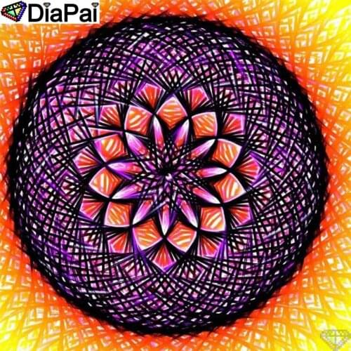 DIAPAI Diamond Painting Cross Stitch "Mandala flower" 5D DIY Diamond Embroidery Full Square/round Rhinestone Of Picture A26379