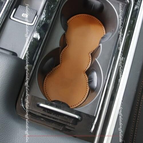 For Jaguar F-PACE 2016-2020 PU Leather Latex Non-slip Door Slot Pad Cup Holder Mats Car accessories