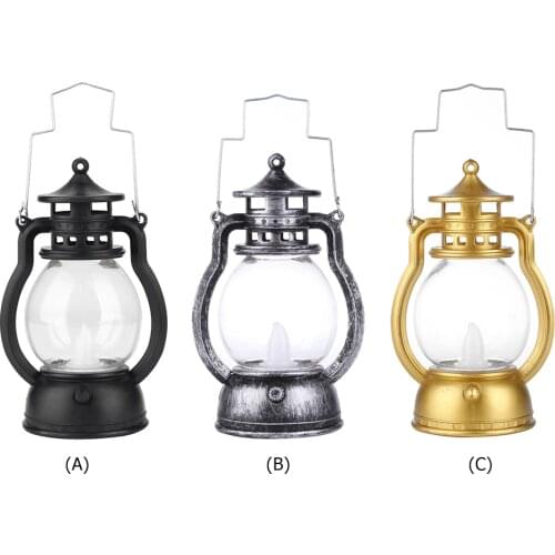 Home decoration power outage emergency outdoor light Retro Classic Kerosene Lamp Portable LED Lantern Lights Antique Ornament