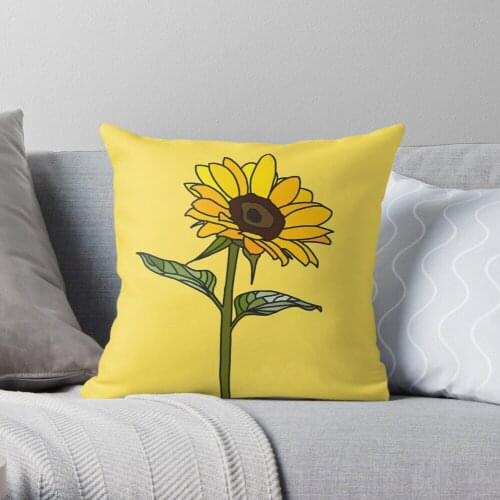 Aesthetic Sunflower Throw Pillow Cushion Cover Polyester throw pillows case on sofa home living room car seat decor 45x45cm
