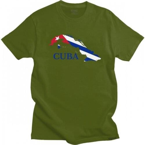 Cuban Cuba Map Flag Tshirt Man Fashion T Shirt Pre-shrunk Cotton Tee Tops O-neck Short-Sleeve Printed T-shirt Gift Clothing