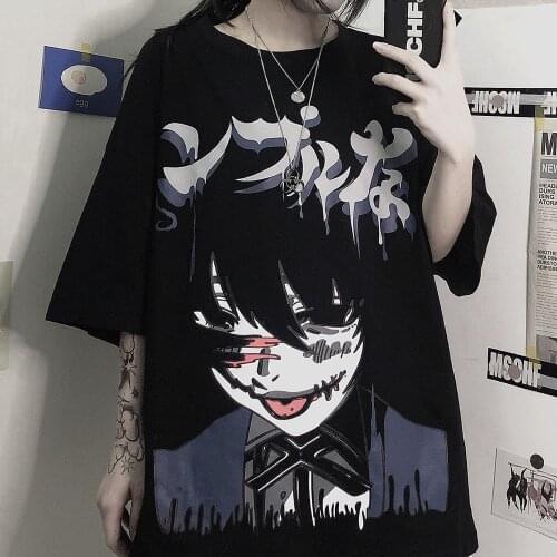 Cartoon Anime Kakegurui Short Sleeve T Shirt Jabami Yumeko Dark Style Women Men Tees