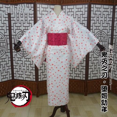 Anime Demon Slayer/Kimetsu No Yaiba Daki Kimono Bathrobe Dress Party Uniform Cosplay Costume Halloween Women Free Shipping 2020