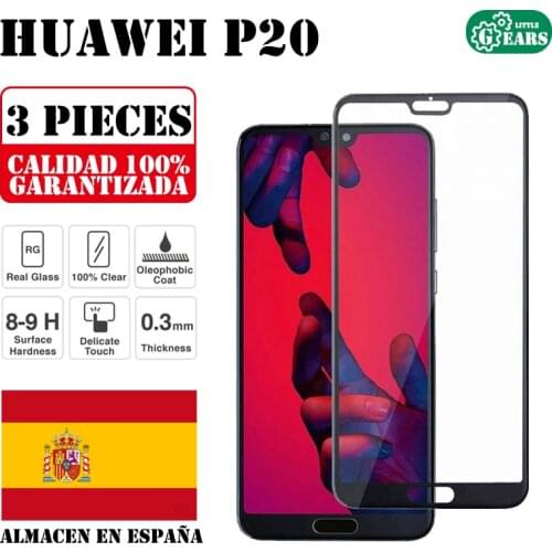 Huawei P20 3 Piece Set Full Tempered Glass Screen Protector Ultra Thin Scratch Protection
