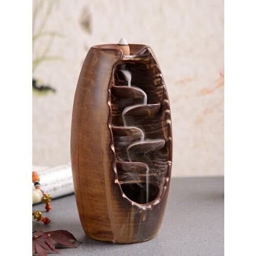 Backflow Incense Burner Ceramic Waterfall Porcelain Diffuser Incense Burners ceramica decorativa hogar insense holder QBA60XXL