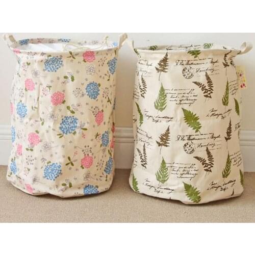 New Flowers leaf Cloth Laundry Hamper Clothes Storage Baskets Home clothes organizer barrel Bags kids toy storage barrels AU731