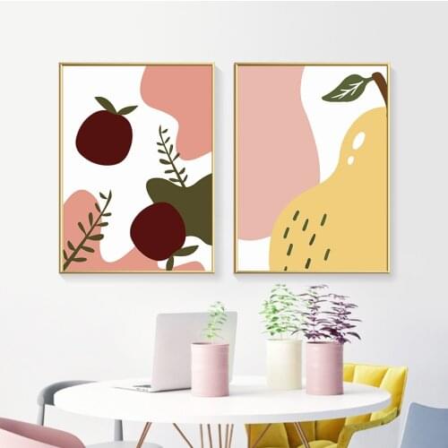 Cartoon Illustration Cute Fruit Poster Modern Canvas Paintings Gallery Wall Art Pictures for Living Room Kitchen Home Decor