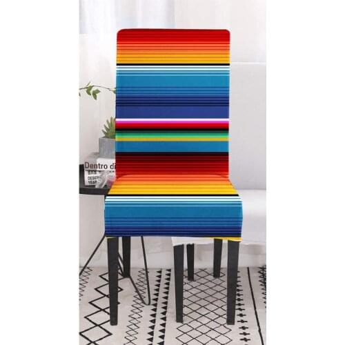 Soft Spandex Fit Stretch Short Dining Room Chair Covers with Printed Pattern, Banquet Chair Seat Protector Slipcover for Home Pa