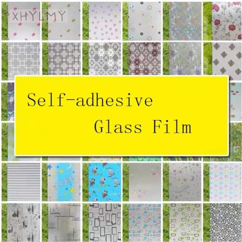 45x200cm Opaque Privacy Glass Film Balcony Kitchen Self-adhesive Film Sunscreen Bathroom With Glue Sticker Frosted Window Film