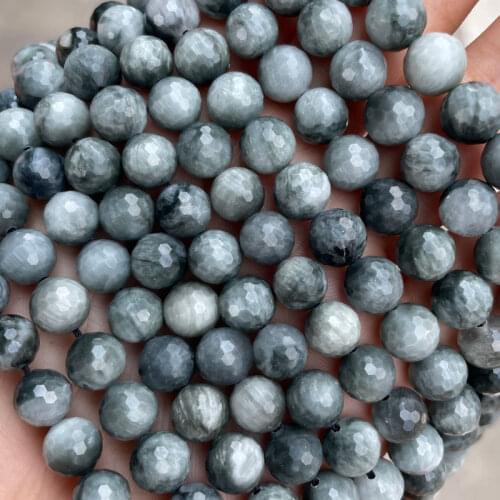 New 128 Faceted Natural Stone Hawk Eagle Eye Beads 8mm Round Loose Spacer Beads 15'' Strand DIY Bracelet For Jewelry Making