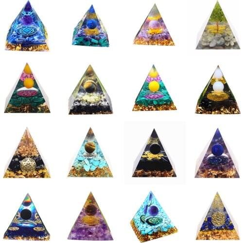 Orgone Pyramid Healing Crystal Chakra Stone Reiki Energy Yoga Pyramid Removal Negative Energy Home Decoration Crafts