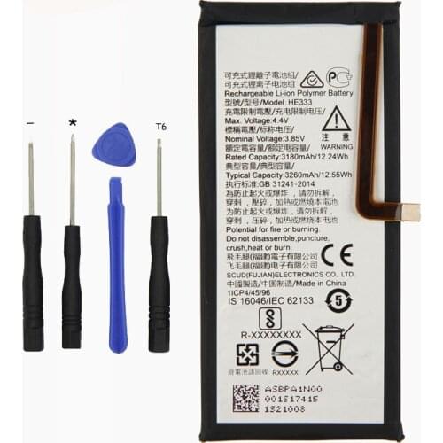 Original HE333 mobile Phone battery for NOKIA 8 NOKIA 8 SIROCCO 3260mAh