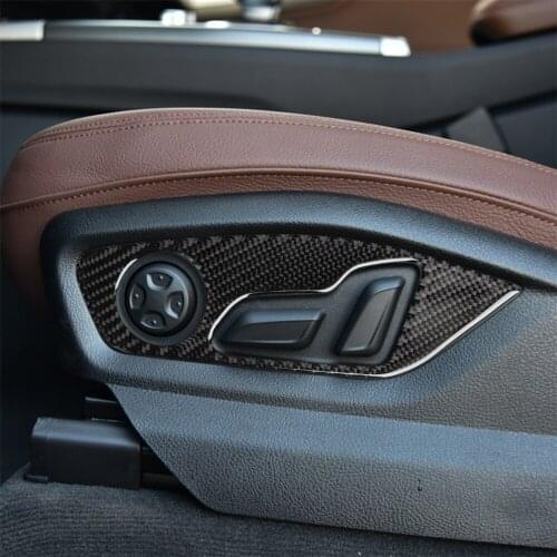 Carbon Fiber Interior Decoration Backrest Seat Adjustment Frame Cover Trim Stickers for AUDI Q7 SQ7 4M 2016-2019 Car Assessoires