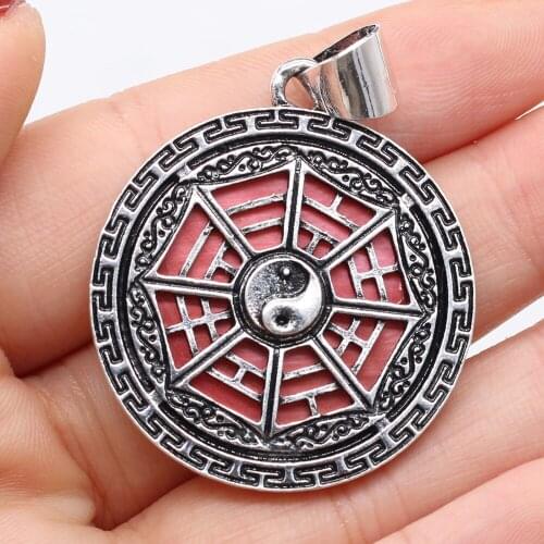 Retro Bagua map Alloy Pendants Reiki Heal Antique-Silver Amulet Pendant High Quality for DIY Necklace Earrings Jewelry Gifts