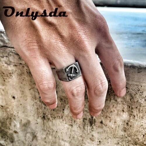 Christmas 2020 Rudder Anchor Ring 316L Stainless Steel Jewelry Spade Punk Finger Ring 2020 trend Party Biker Anchor Ring OSR614