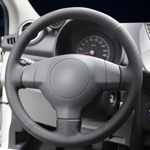 Hand Sewing Car Steering Wheel Cover Red Marker For Suzuki SX4 Alto Old Swift Opel Agila Steering-wheel Auto Accessorie