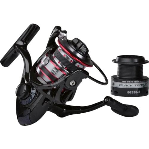 MIFINE black tena 10KG Drag Carp Fishing Reel with Extra Spool Front and Rear Drag System Freshwater Spinning Reel