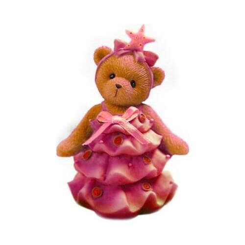 Holiday decoration Silica gel Christmas soap molds 3d Bear in Christmas tree dress mold for Handmade Soaps Girls silicone Moulds
