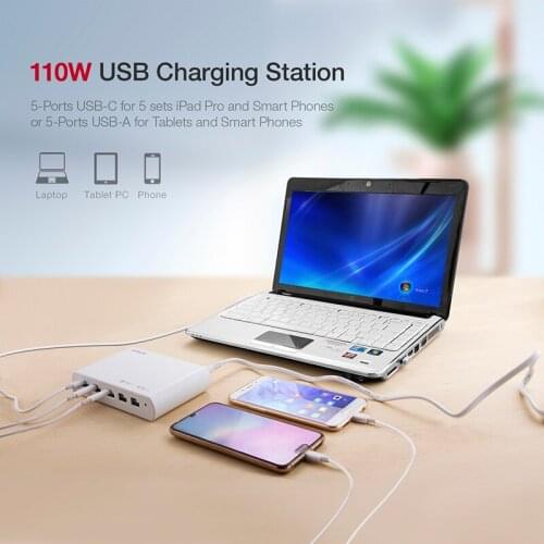 LVSUN 110W Universal Laptop Charger for Asus HP Macbook Notebook Phone QC3.0 Wireless Charger for Iphone 12 Adapter Power Supply