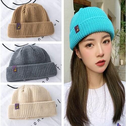 2020 New Unisex Knitted Hat Woolen Cap Womens Soft Beanies Men Autumn Winter Warm Solid Hami Melo Hats Beanie Hat Breathable