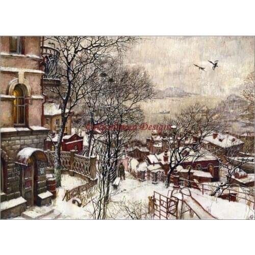 Needlework for embroidery DIY French DMC High Quality - Counted Cross Stitch Kits 14 ct Oil painting - Snowy Morning II