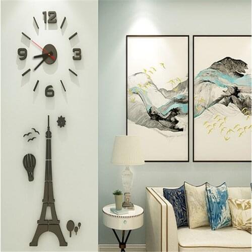 Affordable Diy Mirror Effect Home Decoration Wall Stickers Brief Style Still Life Quartz Living Room Affordable Wall Clock
