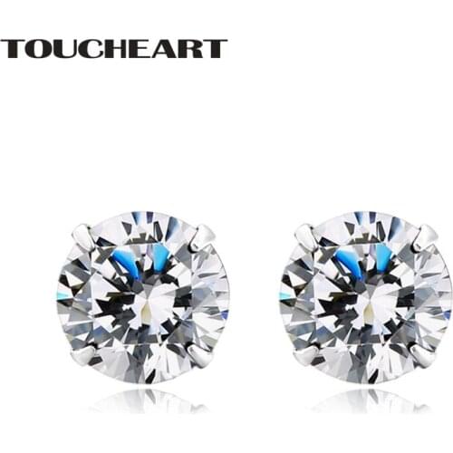 TOUCHEART New Silver Cubic Zirconia Earrings For Women Bohemian Jewelry Stud Earring Designs Handmade Crystal Earrings SER190069