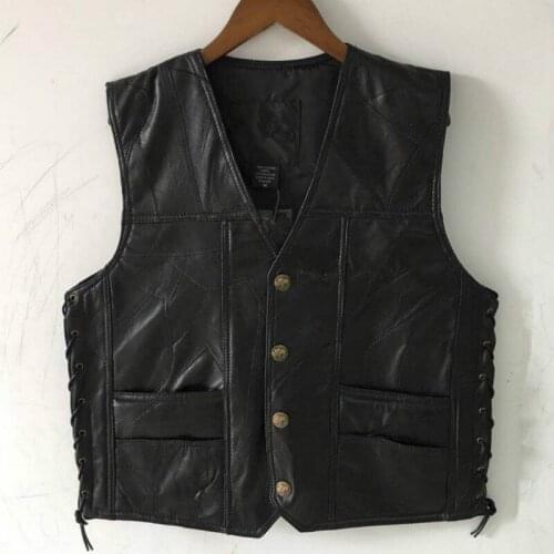 Halley Vest Leather Vest for Mens Suit Jacket Jacket for Middle-aged and Old People Spring and Autumn Winter Vest