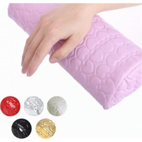 1PC PU Leather Sponge Arm Rest Love Heart Design Nail Pillow Professional Hand Cushion Holder Soft Manicure Art Beauty Supplies