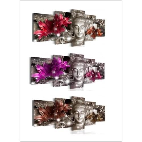 100% Full 5D Diy Daimond Painting Cross-stitch Buddha Lily 3D Diamond Painting Rhinestones Paintings Embroidery Multi-pictures