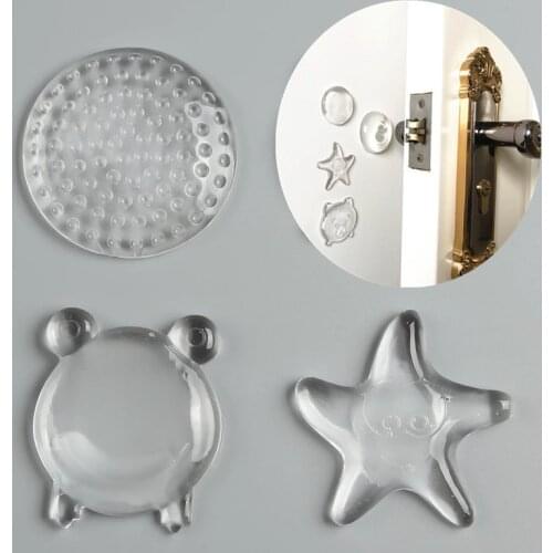 2pcs Silicone door handle bumper Buffer Guard stopper Anti-slip Sticker Silencer Crash Pad damper for furniture wall protector