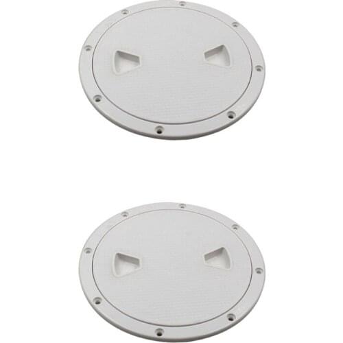 2x ABS Boat 6' Deck Inspection Access Hatch Screw Out Plate For Yacht White