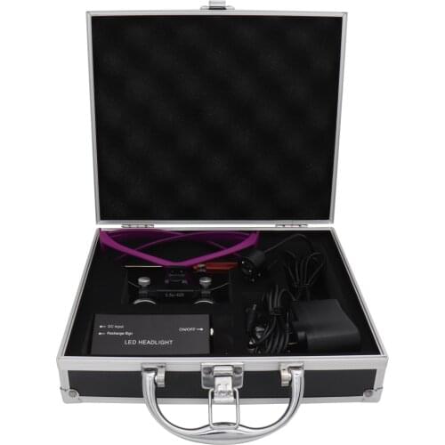 3.5x420mm Purple Dental Loupe Magnification Binocular Dental Magnifier Surgery Surgical Magnifier 3W Headlight