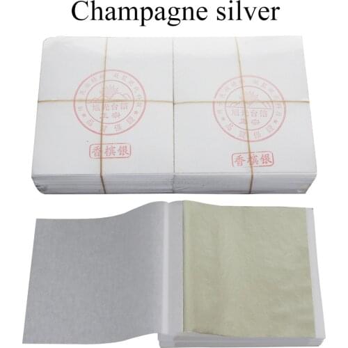 8X8.5cmTaiwan Champagne Silver Leaf/ Foils for Refrigerator Tile Wall,Furniture Stickers Switch Pane