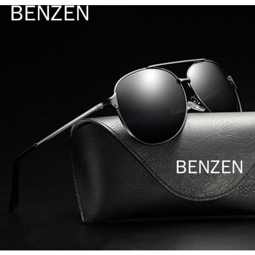 BENZEN Polarized Men Sunglasses Vintage Oversized Pilot Male Sun Glasses Classic Aviation Glasses For Driving