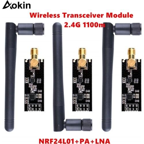 Wireless Transceiver Module 2.4G 1100m NRF24L01+PA+LNA in Antistatic Foam for Arduino Compatible with Antenna LKY67
